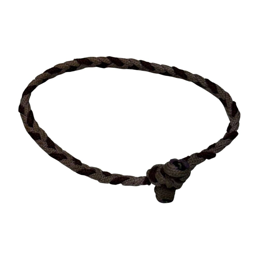 Handmade Braided Cord Bracelet Gray Brown Amethyst Bead Adjustable - Picture 5 of 6